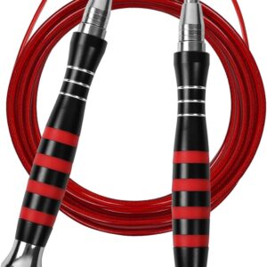 Speed Jump Rope - No-Screw Design, 360° Rotation, Non-Slip Silicone, Weighted, Includes 2 Handles, Portable Fitness Tool for Boxing