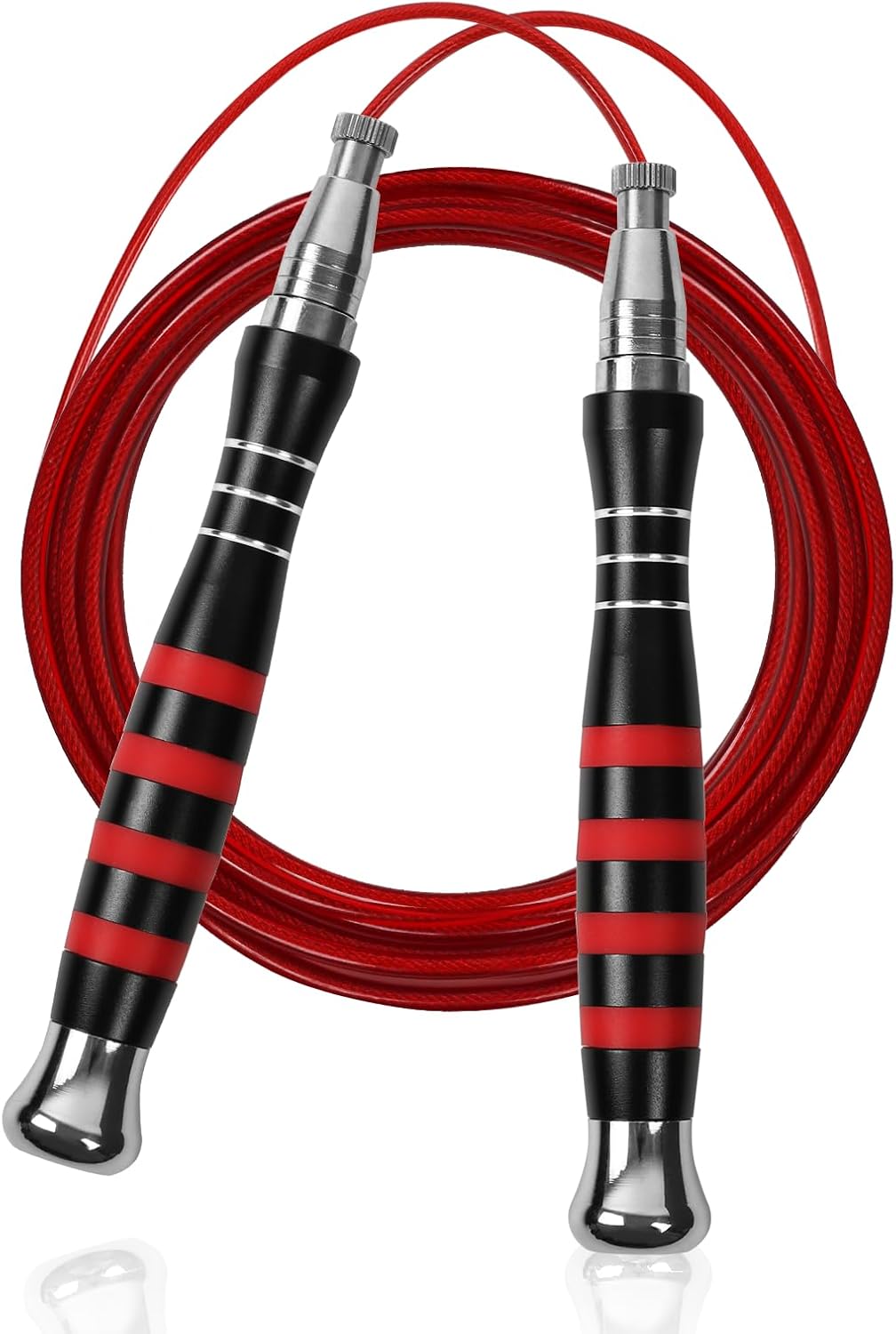 Speed Jump Rope - No-Screw Design, 360° Rotation, Non-Slip Silicone, Weighted, Includes 2 Handles, Portable Fitness Tool for Boxing