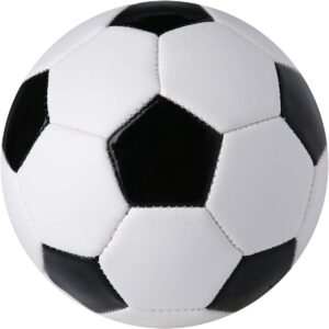 Durable 6" Mini Size Training Soccer Ball Soft Sports Toy Ball for Toddlers, Kids Gift (Black&White)