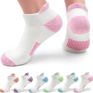 Womens Ankle Socks 6 Pairs Anti-blister Thick Cushioned Wicking Odor Resist Athletic Running Socks With Heel Tab