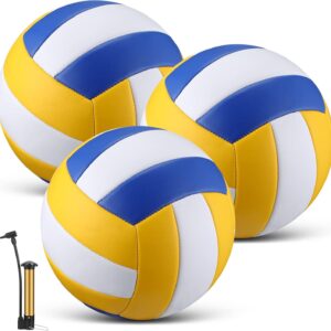 3 Pcs Waterproof Soft Volleyball with Pump for Kids Youth Adults for Indoor Outdoor Beach Gym Game Back to School