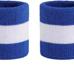 Wristband Sweatbands for Men and Women - Athletic Cotton Terry Cloth Wrist Bands Sport Sweat Band for Basketball, Tennis, Football, Baseball, Running, Gym (1 Pair)