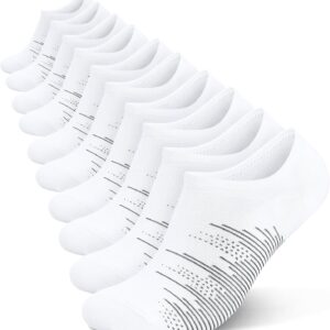 No Show Socks Men 10 Pairs Ankle Low Cut Cotton Men Socks with Non Slip Grips