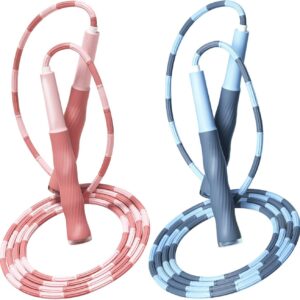 Upgraded Soft Beaded Jump Rope for Kids,Tangle-Free Segmented Kids Jump Rope with Soft Anti-slip Handles,Adjustable Jumping Rope for Children Women and Men Fitness 9.2 Feet,Gifts for Kids