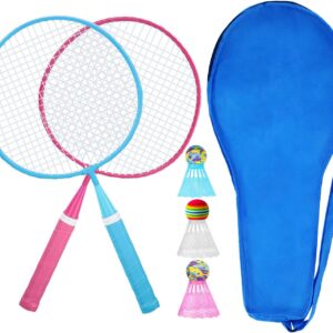 Badminton Rackets Set of 2 4 6 for Adults Kids,Beach Lawn Backyard Game Outdoor Sports,Racquets,Shuttlecocks & Carry Bag Included