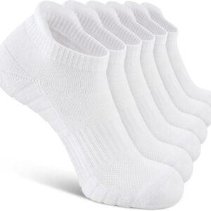 6 Pack Men's Ankle Socks With Cushion - Low Cut Athletic Sports Socks for Women Men