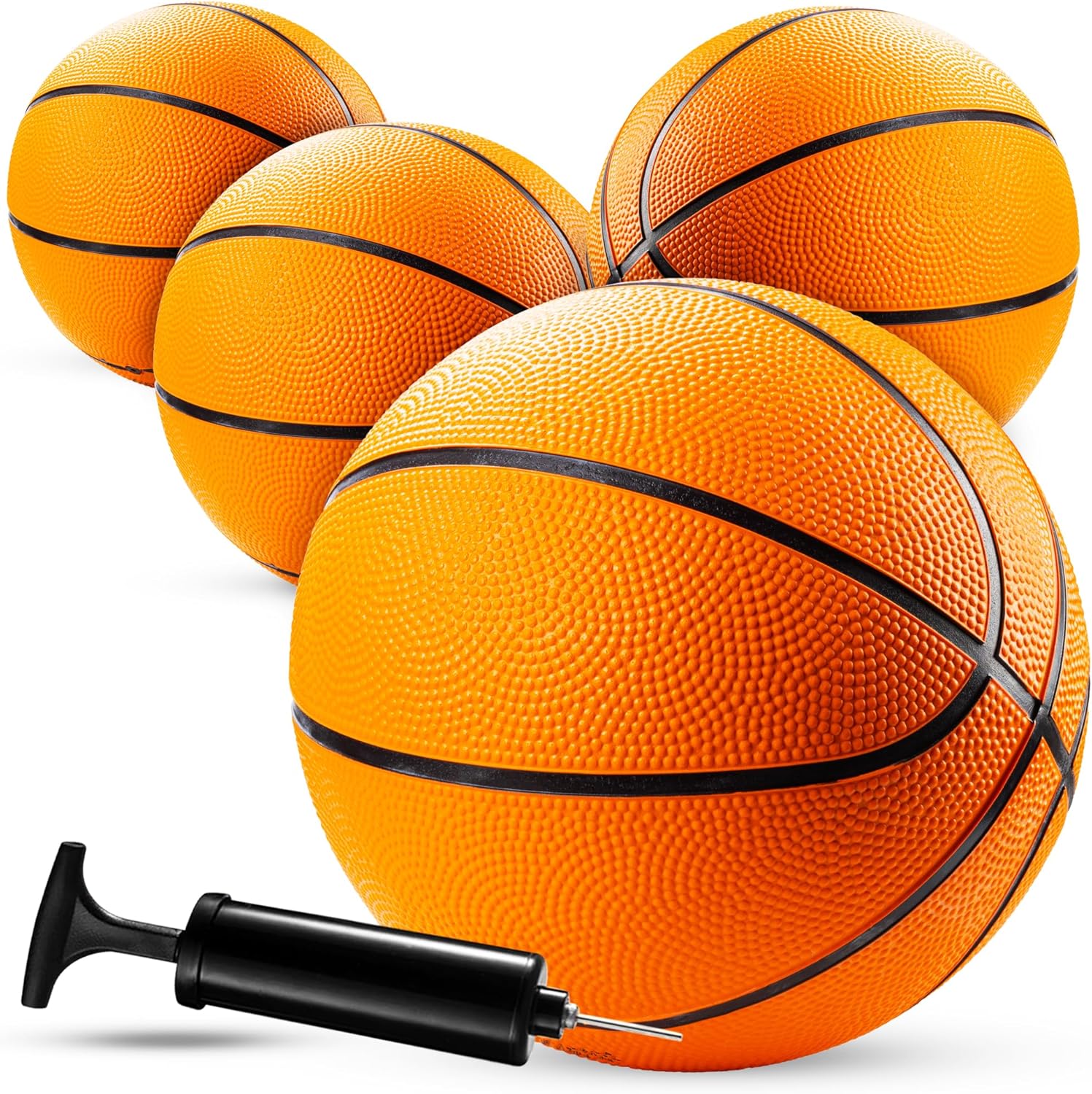 Mini Basketballs - (2 or 4 Pack) - Rubber 7 Inch, Size 3 - Mini Hoop Outdoor Basketball Set for Small Hoops Indoor & Outdoor Pool Parties - Kids Birthday Gift, Arcade Games